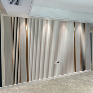 电视背景墙壁纸客厅现代简约沙发装饰格栅线条轻奢立体影视墙布画