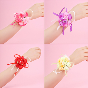 手腕花新娘伴娘姐妹团手花韩式婚礼舞蹈儿童手环花森系结婚圣诞节