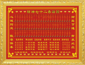 包邮大小款 财神72七十二香谱图财神香谱烧香图解仙家香谱图