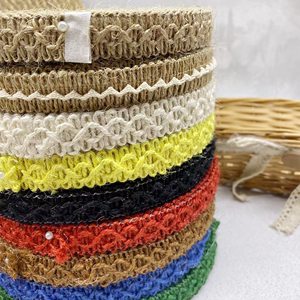 彩色麻绳绳子编织墙装材料手工diy棉麻混织花边织带工艺品布艺