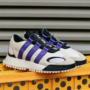 代购adidas alexander wang亚历山大王联名黑白紫男女跑步鞋ef243