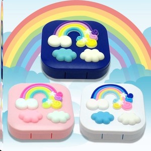 迷你彩虹云朵硅塑胶宝宝乳牙盒男女孩童换牙齿保存儿童收藏礼物盒