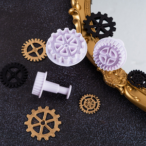 3D机械齿轮图腾吸卡包装饼干翻糖印花模蛋糕烘培多种印花模板模具