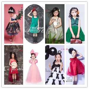 2018新款儿童模特走秀服4-6-8岁大女孩影楼韩版写真个性拍照服装