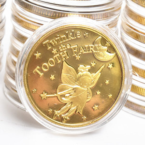 牙仙子送孩子的礼物宝藏金属金币玩具游戏钱币儿童过家家奖励奖品