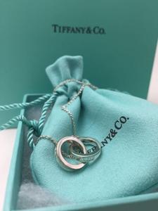 香港代购正品tiffany蒂芙尼925纯银双环扣环吊坠男女情侣锁骨项链