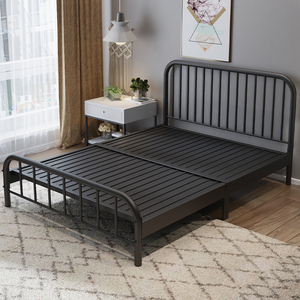 铁艺床双人床1.8米欧式简约现代1.5加固家用单人铁床出租屋铁架床