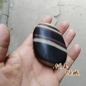 天然玉石紫袍玉原石手把件玉带石手玩件收藏