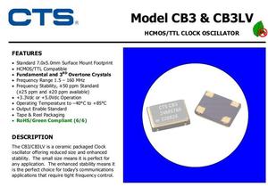 CTS 进口有源晶振 OSC晶体振荡器 CB3LV-5I-24M576 24.576M 7050