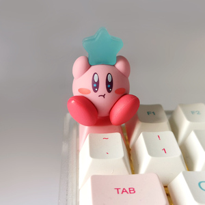 可爱星之卡比键盘粉色卡通个性键盘立体单个动漫透光机械键盘键帽
