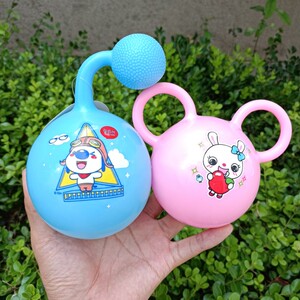 儿童铃铛球新生儿1岁婴弹力幼儿园1手抓球宝宝卡通充气小皮球玩具