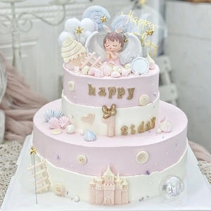 安妮宝贝蛋糕装饰摆件宝宝周岁生日可爱公主女孩生日蛋糕装饰配件