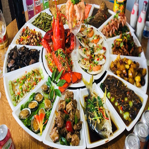 扇形盘组合餐具拼盘圆桌餐盘火锅太极宴会流动酒席菜盘子拼盘密胺