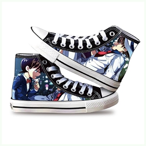 名侦探柯南同款鞋子工藤新一帆布鞋足球鞋学生运动鞋踢力增强鞋子