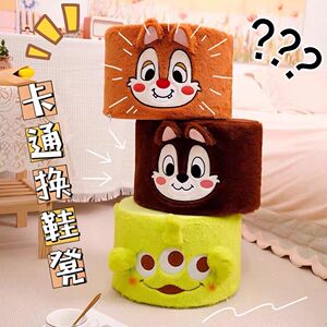 可爱卡通毛绒沙发凳墩子圆形家用客厅坐椅儿童门口换鞋凳圆柱凳子