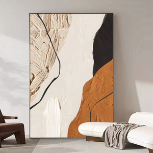 抽象客厅装饰画现代简约玄关高级感肌理挂画沙发后面的大幅落地画