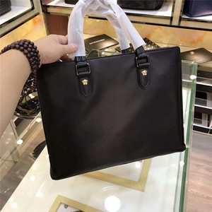 新款versace/范思哲男款手提包男商务休闲公文包男士手提包真皮