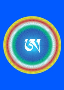 结缘西藏梵文明点白阿字五色明点白阿字观想图佛教种子字观修图片