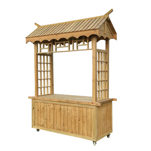 市集摊位车移动售货车仿古售卖亭摆摊小吃车花车防腐木夜市手推车