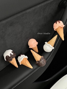 Oreo手作 融化冰淇淋甜筒车载装饰摆件挂件车内配件汽车隐形无痕