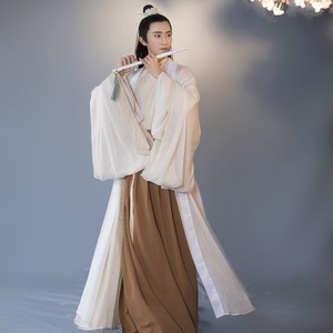 汉服男古风【柒渡】中国风广袖交领长袍男士仙气侠客书生夏款古装