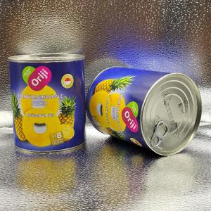 Oriji/果味极优品836菠萝圆片罐头印尼进口去芯休闲食品蓝罐无糖