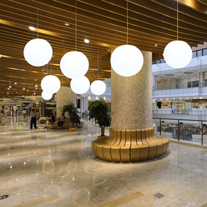 球形吊灯餐厅咖啡厅橱窗白色圆形吊顶灯酒店商场吊顶装饰圆球吊灯