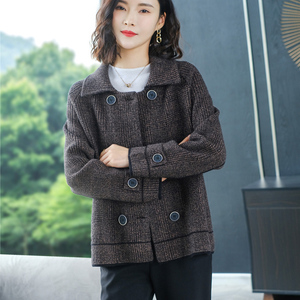 毛衣开衫外套女春秋2021年新款宽松休闲百搭小个子短款针织衫上衣