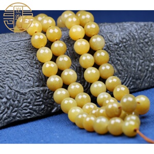 保真和田玉且末老坑料咖啡糖玉手串108颗佛珠手链12mm项链可定制