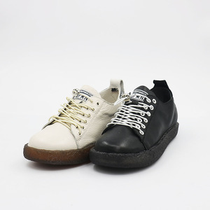 淘宝2017秋新款正品萨贝琪头层牛皮18139前系带软面平底圆头休闲女鞋