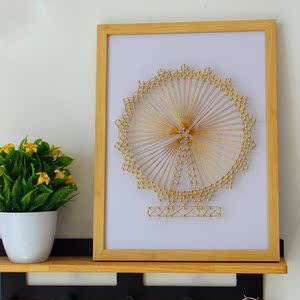 圆形成品禅绕水彩纸画套装手工画方形缠绕情侣手绘丝画纸砖禅绕画