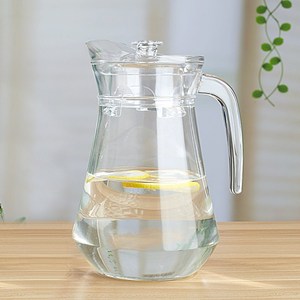 果汁装玻璃的瓶子容器家用冷水壶杯子玻璃带盖酸梅汤壶扎壶大透明