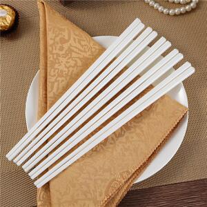 纯白陶瓷筷子家用餐具10双快子防霉纯色耐高温防摔防滑白色筷子
