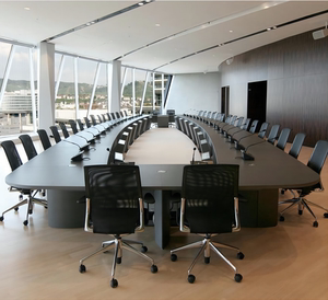 大型开会桌简约个性u型会议桌椅椭圆油漆会议桌l异形洽谈桌子定制