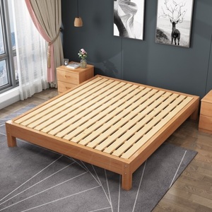榻榻米框架进口榉木实木床学生床0.9米单人床1.2-1.5米双人床1.