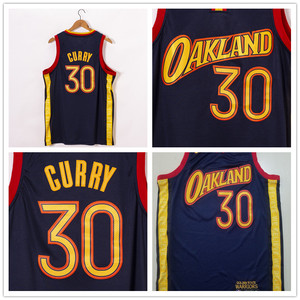 2020-2021新款勇士队30号库里城市版球衣背心刺绣运动篮球服深蓝