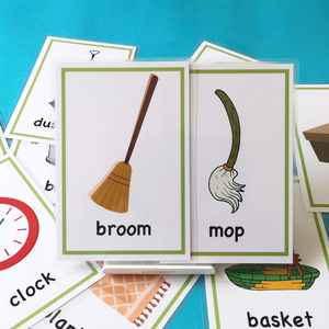 拾趣英语卡片生活用品household goods塑封英文认知闪卡教师教具