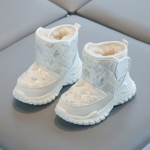 儿童冬季雪地靴加绒加厚2023新款东北防寒大棉鞋男童女童防水棉靴