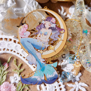 叻普哒创意书签金属镂空文艺少女心唯美梦幻童话美人鱼精美礼盒装