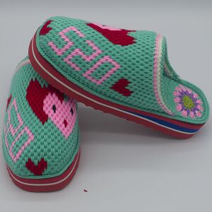 新款纯手工钩织编织毛线鞋拖鞋女成品时尚潮流厚底情侣婚庆520款