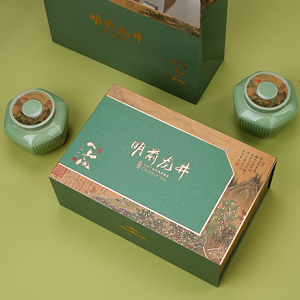 2024新款明前龙井瓷罐茶叶包装盒空礼盒西湖龙井绿茶叶礼盒装空盒