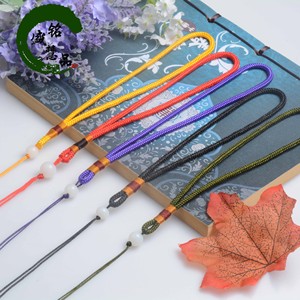 手把绳细款香包流苏u盘饰品檀木玻璃珠挂绳短款diy手玩件把件绳子