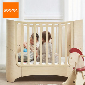 soerer婴儿床儿童床新生bb宝宝多功能欧美轻奢实木环保可移动拼接