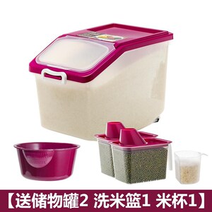 新款米桶50斤装特大防虫储t物储藏收纳箱储米罐面粉桶容器防霉202