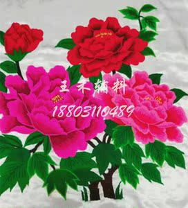 剁花绣布涤纶布乐绣布盖被巾剁花盖被巾印花布老式戳戳门帘