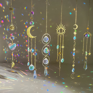 北欧梦幻水晶风铃吊饰卧室床头墙壁装饰挂饰少女窗户月亮星星挂件