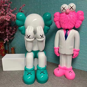 006人付款淘宝网红熊kaws公仔玻璃钢雕塑户外落地装饰克莱因蓝暴力熊