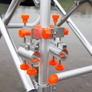 大红狗钓椅万向双炮台架钓椅配件铝合金炮台架鱼护架伞架灯架