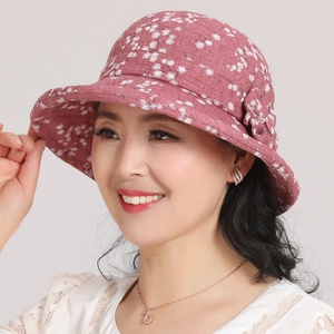 奶奶老人帽夏季老年人帽子老人奶奶太阳帽遮阳帽凉帽薄款防晒盆帽