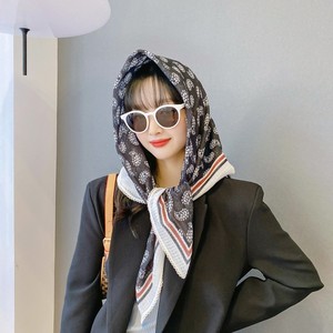 丝巾包头帽摩托车棉方巾美式复古头巾女包头时尚潮流丝巾抹胸腰带